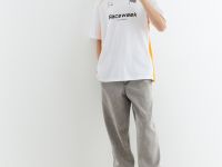 Белая футболка с контрастными вставками и надписями Глория Джинс