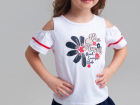 Фуфайка трикотажная для девочек (футболка)