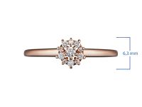 Классическое кольцо из красного золота с бриллиантами э0201кц07191000