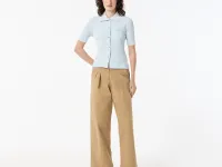 Женский лёгкий свитер Lacoste с коротким рукавом и воротником-поло