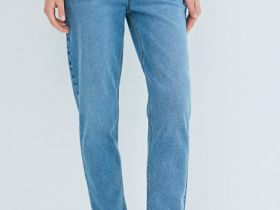 Джинсы Mom с высокой посадкой, Голубой