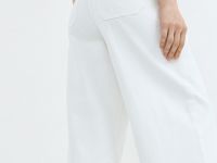 Укороченные широкие джинсы с ремнём, Белый