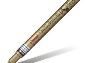 Маркер перманентный Pentel "Paint" 2,9 мм, с круглым наконечником, алюминиевый корпус, серебро