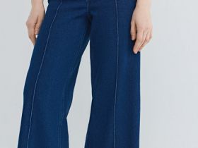 Широкие джинсы со стрелками, Синий