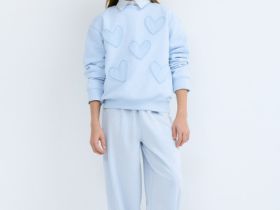 Свитшот с аппликацией для девочек, Голубой