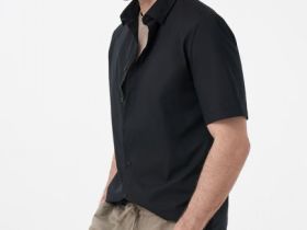 Базовая рубашка с коротким рукавом, Черный