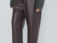 Брюки из искусственной кожи, Фиолетовый