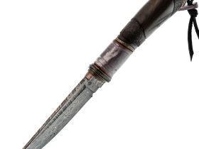 Авторский нож Сварог, сталь мозаичный дамаск, подарочная шкатулка