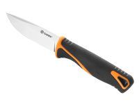 Нож Ganzo Fixed/Case, сталь 9Cr14Mov, рукоять прорезиненный пластик, чернo-оранжевый