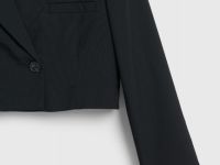 Жакет с контрастными манжетами для девочек, Черный