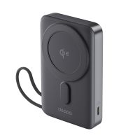 Внешний аккумулятор Deppa NRG Qi2 MagSafe 10000mAh 15W/LED-дисплей, подставка (33701) (серый)