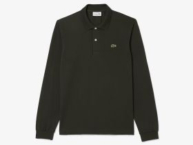 Мужское поло Lacoste L.13.12 классического кроя с длинным рукавом