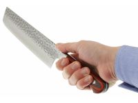 Нож кухонный накири 160 мм, Sakai Takayuki, сталь VG-10 Damascus, рукоять дерево пакка