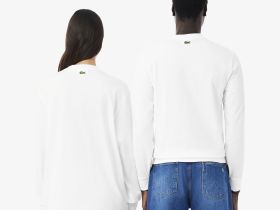 Хлопковая футболка Lacoste с длинным рукавом унисекс