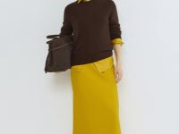 Сатиновая юбка А-силуэта, Желтый