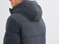 Утеплённая куртка с капюшоном, Серый