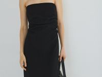 Платье-бюстье со съёмными бретелями, Черный