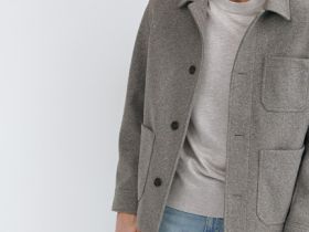 Куртка из пальтовой ткани с накладными карманами, Бежевый