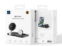 Беспроводное зарядное устройство WIWU QI2 15W 3 в 1 для iPhone/Apple Watch/AirPods (Wi-W028) (черный)