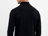 Базовый вязаный джемпер с воротником, Черный