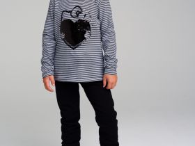 Фуфайка трикотажная для девочек (футболка с длинными рукавами)