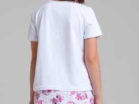 Комплект трикотажный для девочек: фуфайка (футболка), шорты