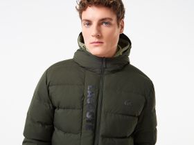 Мужская куртка-бомбер Lacoste на молнии из хлопка