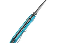 Складной нож Tenable Fenrir, сталь Damascus, рукоять алюминий, голубой