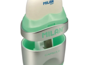 Ластик-точилка MILAN "Capsule Silver" 1 отверстие