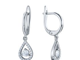 Серьги из белого золота с бриллиантами э4701сг06162800