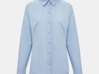 Рубашка из хлопка полуприлегающего силуэта
