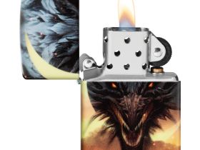 Зажигалка ZIPPO Dragon Design с покрытием Glow In The Dark Green, латунь/сталь, черная, 38x13x57 мм