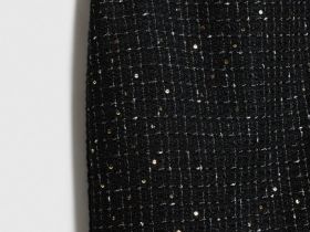 Твидовая юбка миди, Черный