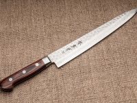 Нож Слайсер (для тонкой нарезки) 240 мм, Sakai Takayuki, сталь VG-10 Damascus 17 слоев, рукоять махагон