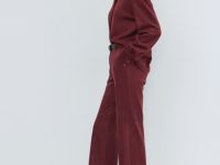 Прямые брюки из искусственной замши, Фиолетовый