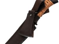 Нож Егерь, сталь дамаск, рукоять береста/граб