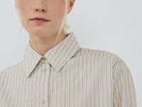 Базовая рубашка в полоску, Зеленый