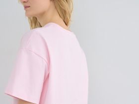 Футболка оверсайз из плотного хлопка, Розовый