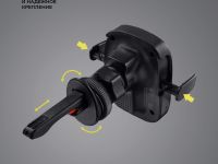 Автомобильный держатель Deppa (55210) Universal QI для смартфона в воздуховод/лобовое стекло 15W (черный)