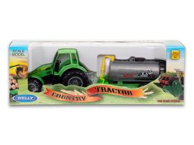 99824W Игрушечная машинка Welly Трактор с цистерной