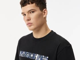 Мужская хлопковая футболка Lacoste свободного кроя