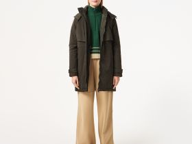 Женская парка Lacoste свободного кроя с капюшоном