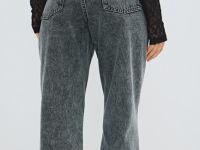 Прямые джинсы с акцентными карманами, Серый