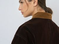 Жакет с бархатным напылением, Коричневый