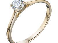 Классическое кольцо из желтого золота с бриллиантом э0301кц05210201