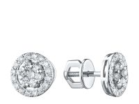 Пусеты из белого золота с бриллиантами э4701пс05165600