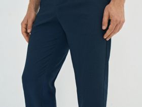 Брюки c микрорисунком, Синий