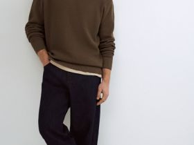 Текстурный джемпер, Коричневый