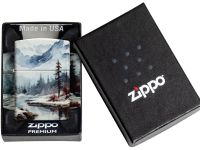 Зажигалка ZIPPO Frozen Valley с покрытием 540 Matte, латунь/сталь, разноцветная, матовая, 38x13x57 мм