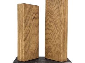 Подставка для 4 ножей магнитная Woodinhome The Twins KS040SON-ST, дуб/мрамор